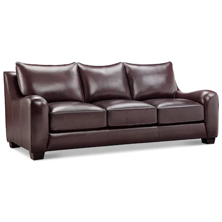 Casual Leather Sofa with Club Arms